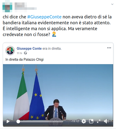 giuseppe conte bandiera italiana