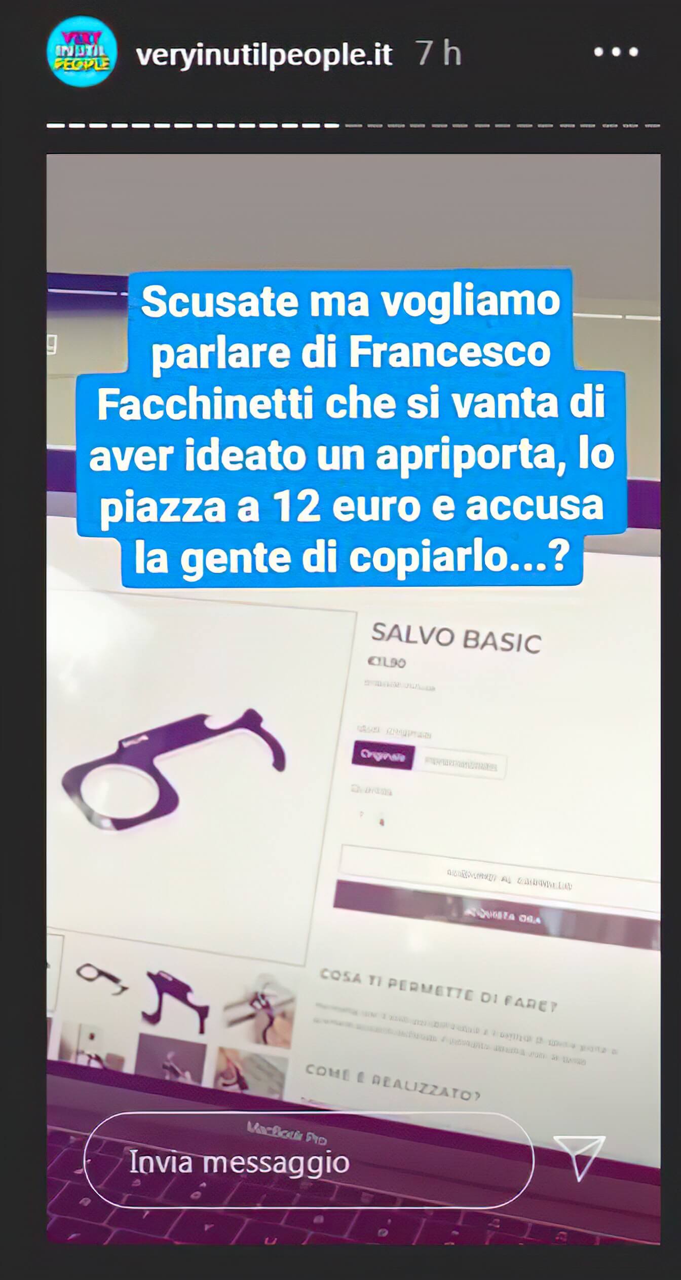 facchinetti salvo il coso idea rubata