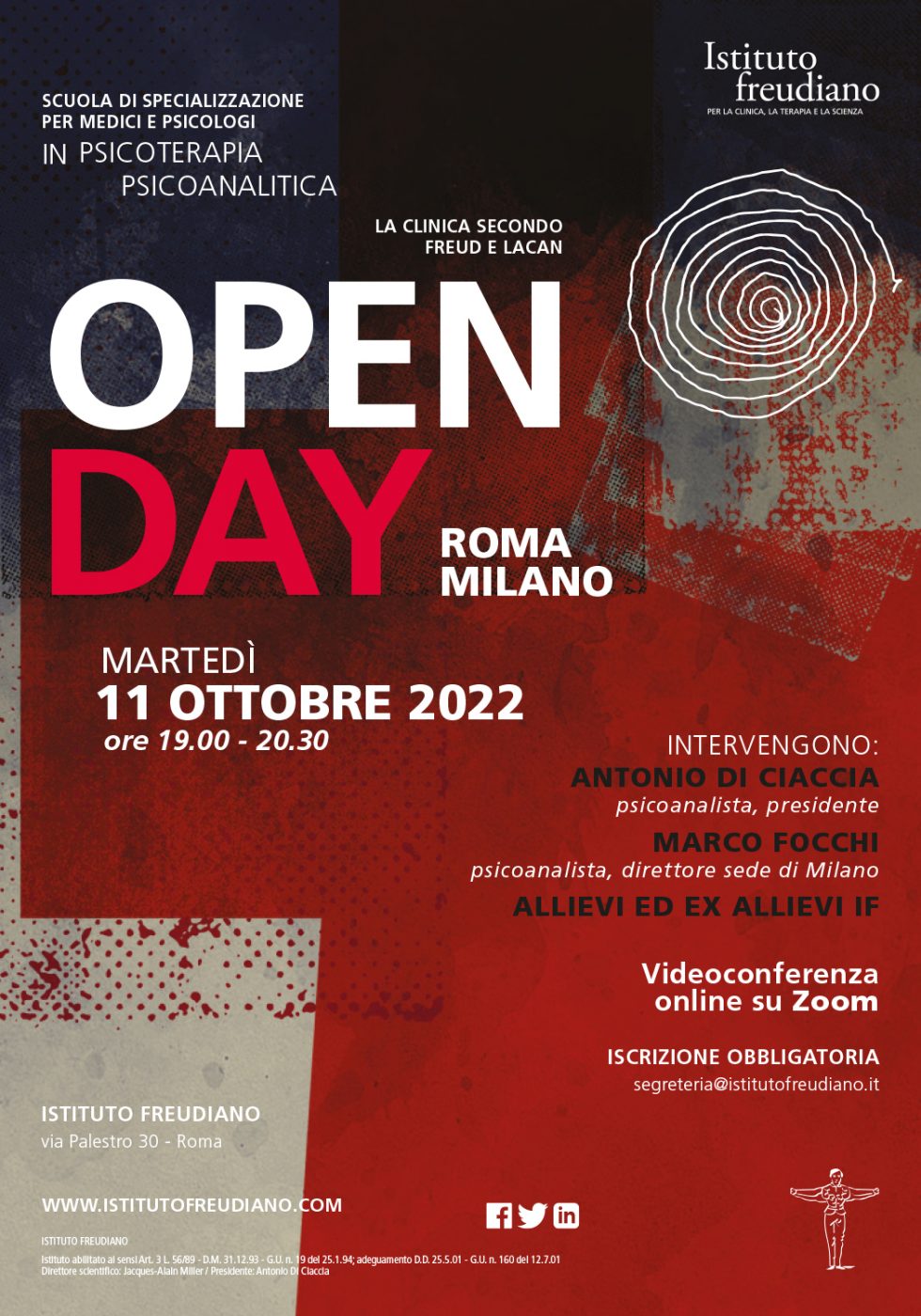 Open day Istituto freudiano Milano 11 ottobre 2022