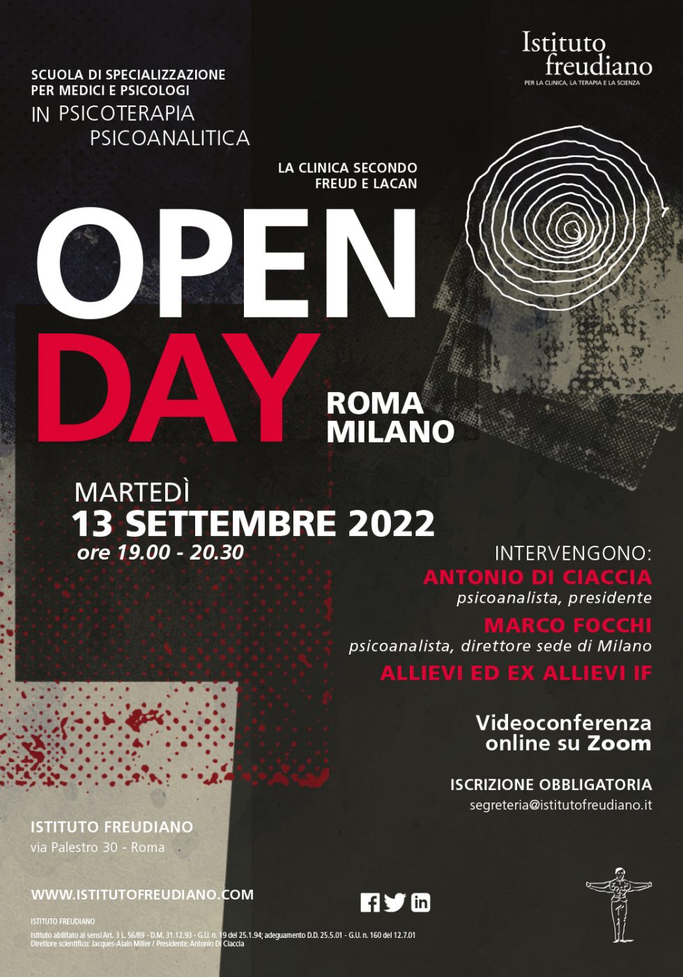 Open day Istituto freudiano Roma 13 settembre 2022