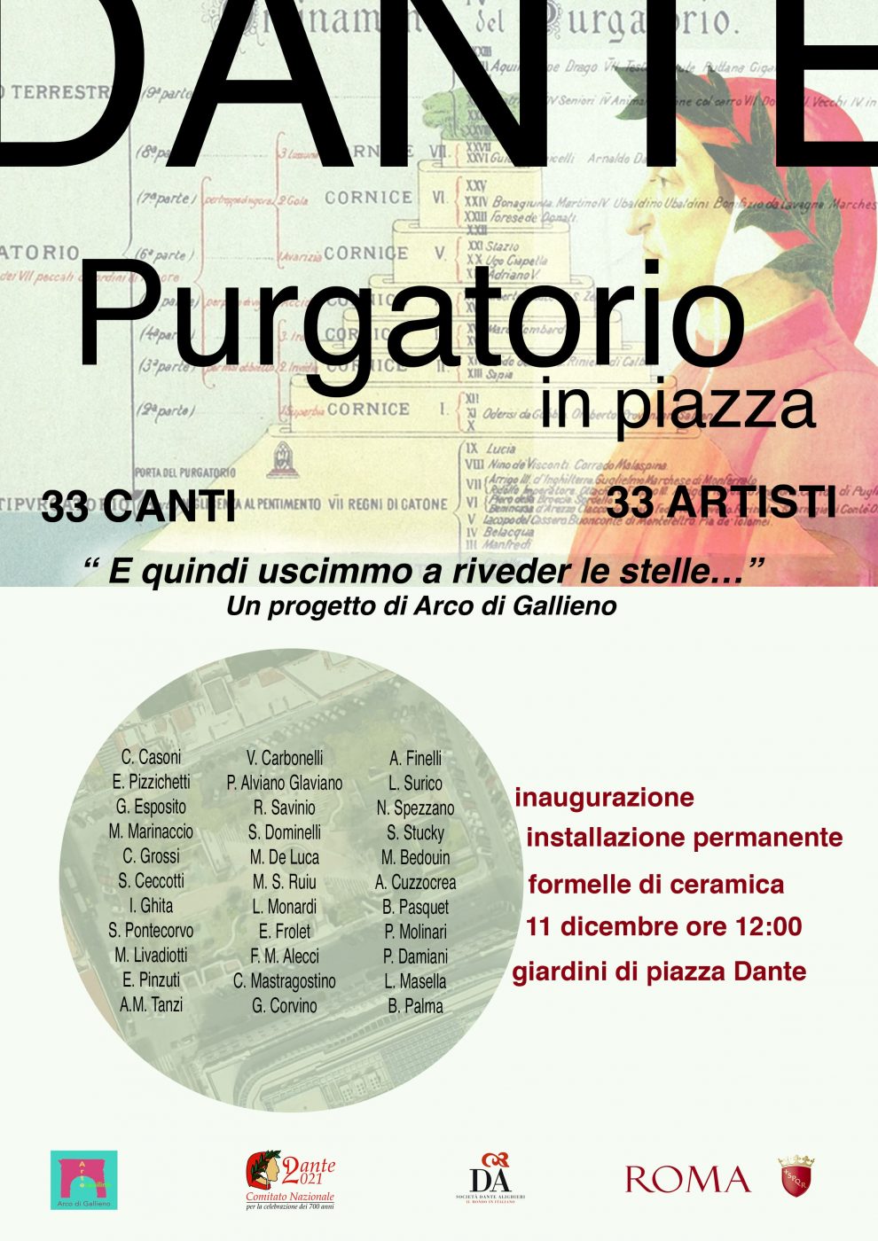 Installazione “Dante, Purgatorio in piazza” – Inaugurazione l’11 Dicembre 2022