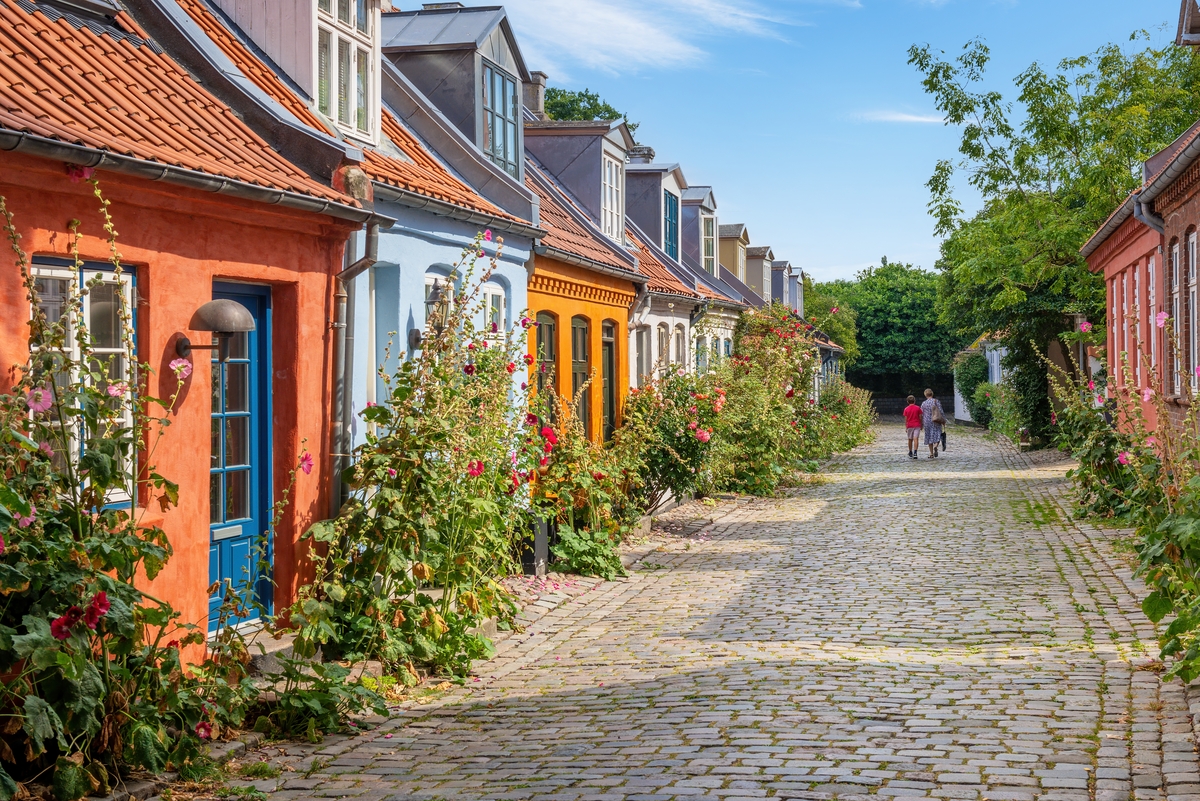 Aarhus paesaggio case colorate